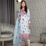 Elegant Sky Blue Embroidered Lawn Suit